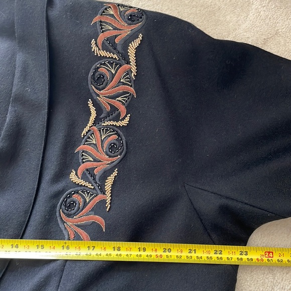 1980s JOSEPH HO  100% Wool Double Breasted Embroidered Bomber EUC - Picture 16 of 16